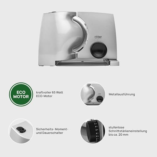Foto von ritter compact 1 Elektrischer Allesschneider & Brotschneidemaschine aus Metall, Made in Germany