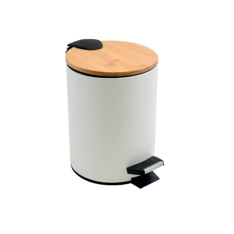 Spirella Set Poubelle à pédale 5L & Brosse WC Adonis Blanc