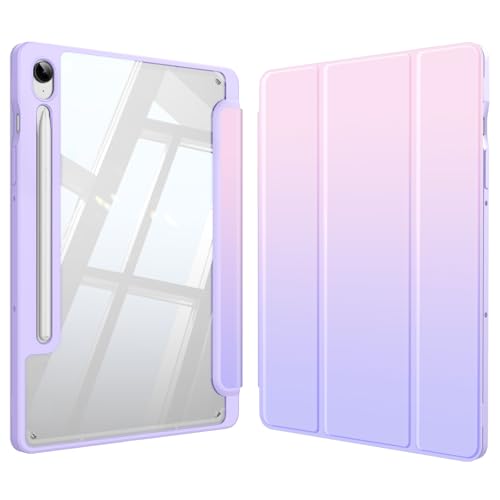 Image of Fintie Clear Case for Samsung Galaxy Tab S10 Lite /S10 FE /S9 FE 10.9'' | Tri-Fold Stand, Shockproof TPU Bumper, Auto Wake /Sleep, for Office & Entertainment, Fantasy Ombre