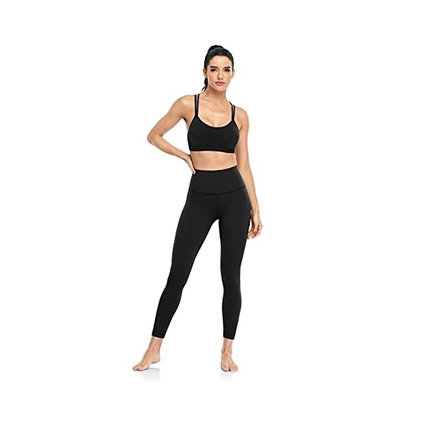 HeyNuts Essential 7/8 Leggings High Waisted Yoga Pants for Women, Soft Workout Pants Compression Leggings with Inner Pockets Black_25'' M(8/10)