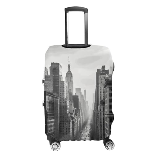 Black And White New York Luggage Cover Elastic Suitcase Protector Case Anti-Scratch Washable Baggage Covers Protector For Traveling, Aircraft Consignment XL4