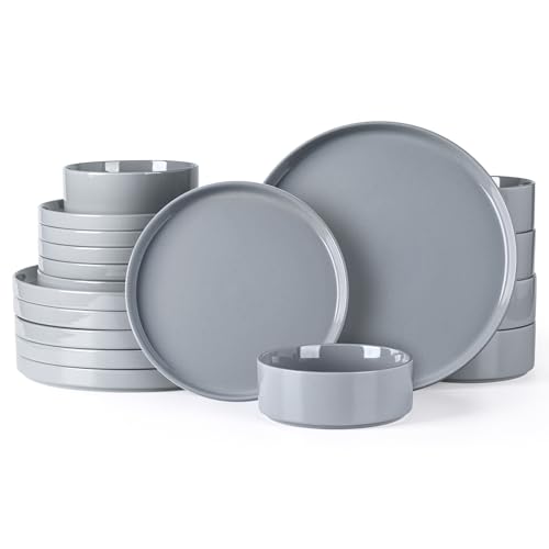 GBHOME Dinnerware Set for 6, 18 Piece Speckled Plates and