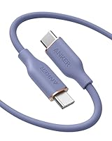 Anker PowerLine III Flow USB-C & USB-C ケーブル Anker絡まないケーブル PD対応 シリコン素材採用100W Galaxy iPad Pro MacBookPro/Air 各種対応 (1.8m ラベンダーグレイ)