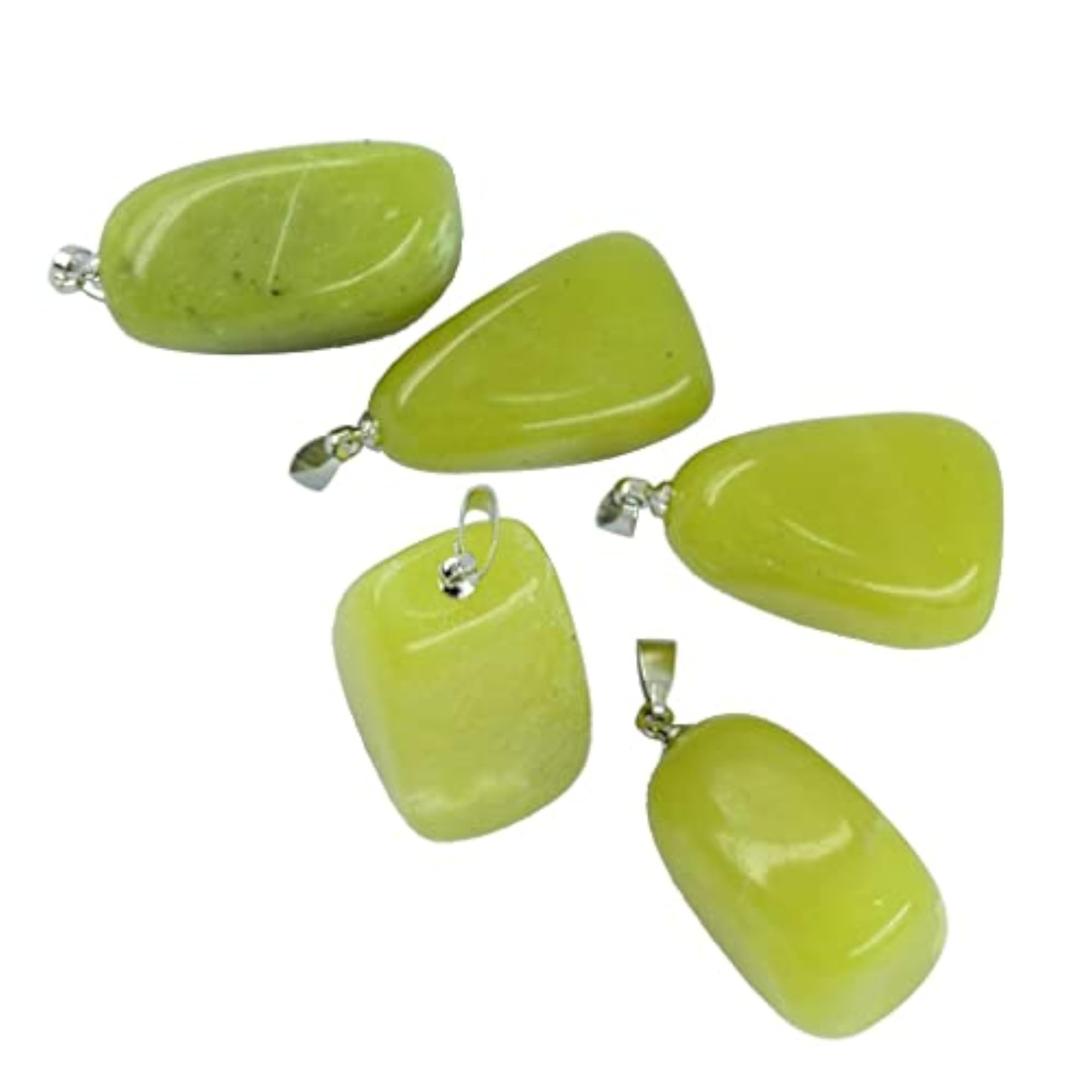 5pcs Gemstone Charms Pendants for Jewelry Making Lemon Jade