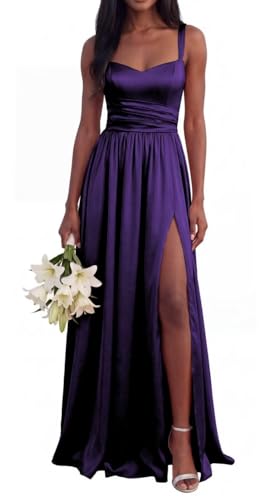 Robe de demoiselle d'honneur en satin plissé couture pour réception de prestige