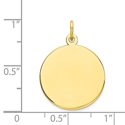 10K Yellow Gold .018 Gauge Circular Engravable Disc Charm Necklace Pendant Round Plain Fine Jewelry For Women Gifts For Her #TOP1