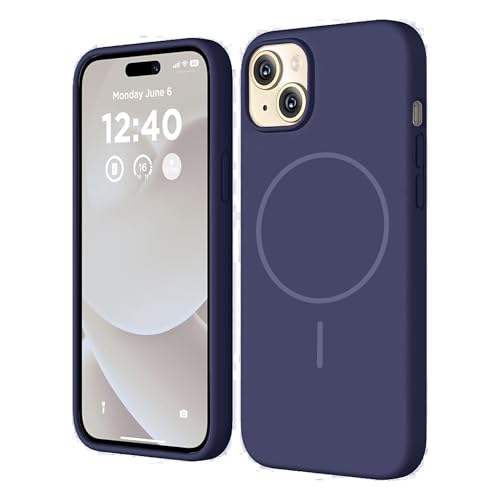 Image of Kratos Active Grip Silicone Case Cover Compatible with iPhone 15 Plus - Enhanced Protection, Wireless Magnetic Charging Case with Raised Edge Camera & Screen Protection, Shock-Resistant Design Blue