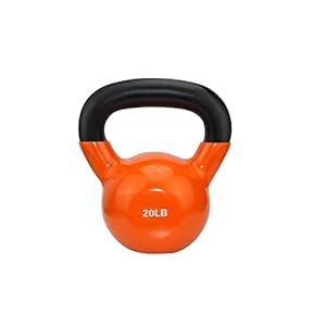 DDG FITNESS POWERT Vinyl Coated Cast Iron Kettlebell Weight 5/10/15/20/25/30/35/40/45/50 lbs–Single