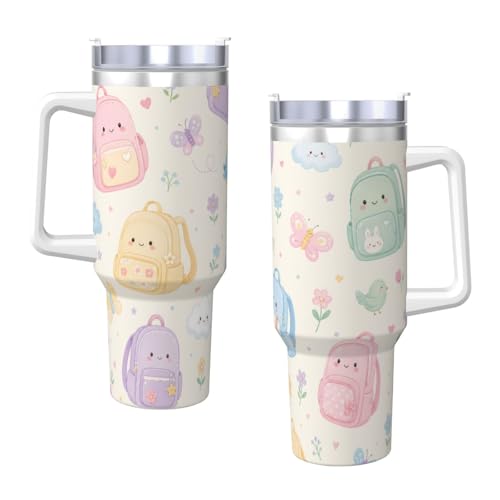 Vaso térmico pastel de 1,2L con pajita para mantener tu café frío camino al trabajo 4