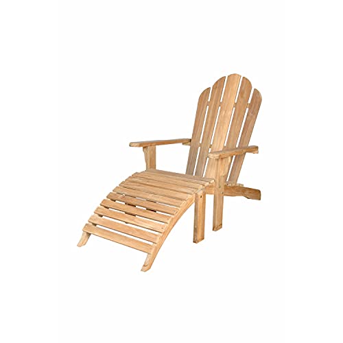 Anderson Teak Adirondack With Ottoman, Natural #TOP7