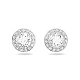 Swarovski Orecchini a lobo Angelic, Taglio Round, Bianchi, Placcato rodio...