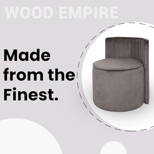 Image of Ottoman Puffy Stool for Living Room | Pouf Footstool for Office Home Decor | Upholstered Sitting Pouffe with Backrest for Home Dcor /Office /Living Room (Grey)