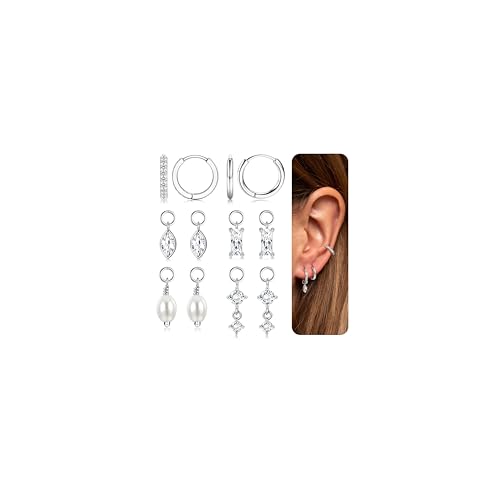 Florideco Huggie Earrings with Charms