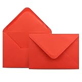 Colours-4-you Serie – DIN C6 – Dimensions : 114 x 16,20 mm – 80 g/m² – Collage humide avec rabat pointu 25 Stück rouge