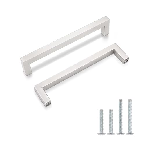 Gobrico 30 Pack Square Corner Bar 128mm Kitchen Cabinet Door Handles, Drawer Pulls for Bathroom and Bedroom,Furniture Handles Stainless Steel by Gobrico - Used condition - CA$48.46