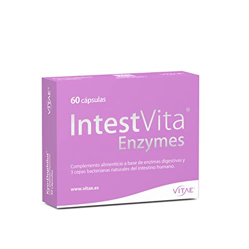 Vitae IntestVita Enzymes 60 cápsulas | Enzimas Digestivas y Probióticos | Combatir problemas digestivos | Acidez | Malas Digestiones | Gases | Cuidado y Salud Digestiva