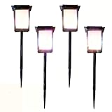 Ruboliy 4Pack Solar Pathway Lights with Prismatic Glow