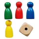 Enhanced your game experience with these sturdy wooden chess pieces and dic
