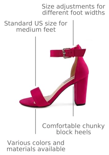 Image of JOY IN LOVE Womens 3.5 inch Chunky Block High Heels Ankle Strap Heeled Sandals