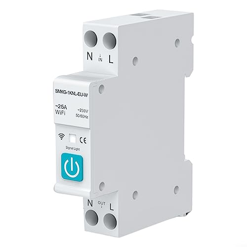 Disyuntor inteligente, 25A Tuya WIFI Interruptor de relé inteligente inteligente, 1P Interruptor de control remoto para el hogar con riel DIN para equipos eléctricos - Admite 3 modos de temporización Disyuntor inteligente, 25A Tuya WIFI Interruptor de relé inteligente inteligente, 1P Interruptor de control remoto para el hogar con riel DIN para equipos eléctricos - Admite 3 modos de temporización