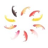 10 piezas Figuras de Peces de Colores en Miniatura Pez Dorado Artificial Mini Figuras de Peces Dorados De Plástico Simulación Realista Para Jardinería Decorativa, Peceras, Casas de Muñecas (1#)