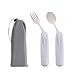 Pekokavo Adaptive Utensils Set, Angle Adjustable Arthritis Aid Silverware for Parkinsons, Hand Tremors, with Non-Slip Easy Grip Handle (2 Count (Spoon + Fork))