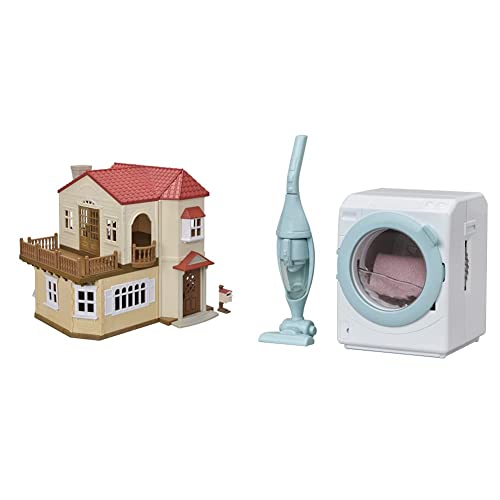 【日本おもちゃ大賞2022 キャラクター・トイ部門 優秀賞】シルバニアファミリー お家 赤い屋根の大きなお家 -屋根裏はひみつのお部屋- ハ-51 & シルバニアファミリー 家具 せんたく機・そうじ機 カ-626【セット買い】