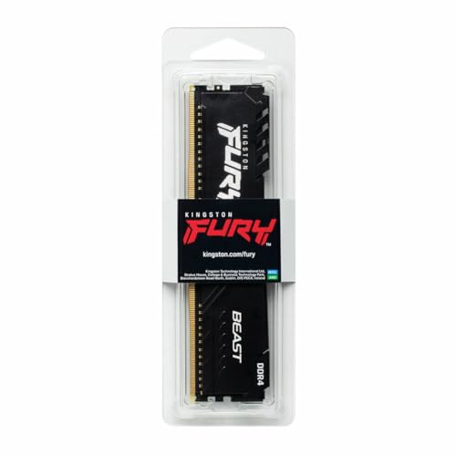 Image of Kingston FURY Beast 16GB 3200MHz DDR4 CL16 Desktop Memory Single Stick KF432C16BB /16, Black