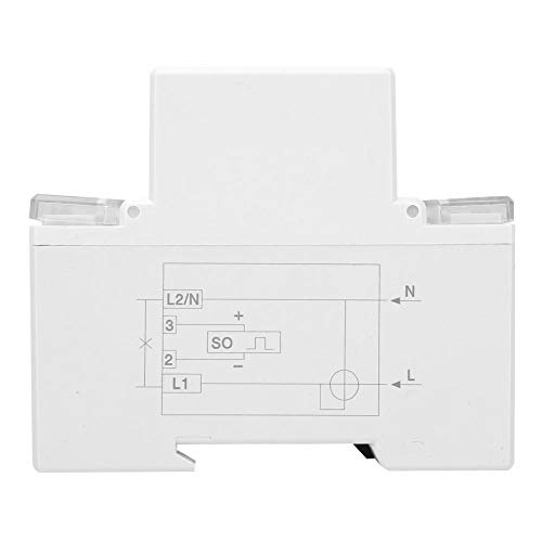 Image of Energy Meter, DDM75S Single Phase 4P Din Rail Energy Meter Electric Meter, Power Consumption Meter Kwh Meter with 5+1(99999.1KWh) Digital Display, 10-40A