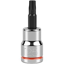 3/8 Inch Drive Torx Bit Socket, T25, Full Polished, Premium CR-V & S2 Alloy Steel Head Made for Auto/Mechanical