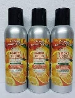 Smoke Odor Exterminator 198 gm/ 7 oz Large Spray Orange Lemon Splash Set of Three Cans.