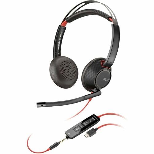 Poly(�����f��) �L���w�b�h�Z�b�g BlackWire 5220 USB-C �ڑ� �����p �m�C�Y�L�����Z�����O