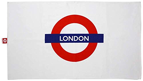London Underground Cotton Tea Towel with"London" logo 740mm x 430mm(gwc), White, Size: L 74cm(29") W 43cm (17")