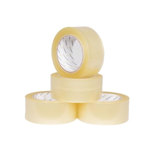 PSBM Clear Packing Tape, 6 Rolls, 1.75 Mil Thick, 2.83 Inch Wide, 55 Yards Per Roll, Total 330 Yards, Heavy Duty Tape for Packaging, Shipping, Moving & Sealing