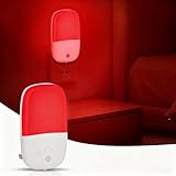 670nm Red Light Night Light for Sleep Therapy, Auto On/Off Dimmable Night Light with Dusk to Dawn Sensor, LED Night Lights Plug into Wall Promote Melatonin Natural Sleep for Baby Kid Adult Room