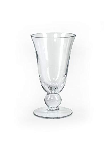 Serene Spaces Living Wazon Glass Urn Vase, Decorative Pedestal Bouquet Vase, Ideal as Floral Centerpieces at Wedding, Event, Party, Measures 7.5" Tall & 4.5" Diameter