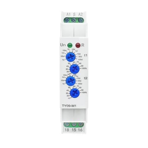 Relé temporizador de retardo SPDT 220V TY09-M1 de 16A para cuadro eléctrico y carril DIN