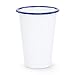 Enamelware 14 Ounce Tumbler -Solid White with Blue Rim