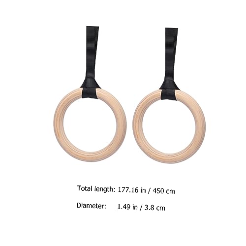 Anillas gimnasia 4.5 m con correas premium madera natural miniatura 4