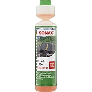 SONAX KlarSicht 1:100 concentraat (250 ml) sterk geconcentreerde reinigingstoevoeging voor de ruitensproeierinstallatie in de zomer | art.nr. 03711410