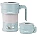 COKWEL Collapsible Electric Travel Kettle, Portable Camping Mini Kettles, 0.7L 1000W Food Grade Silicone Fast Boiling Foldable Water Boiler Saml Kettle with Temperature Adjustable, Tea Coffee, Noodles