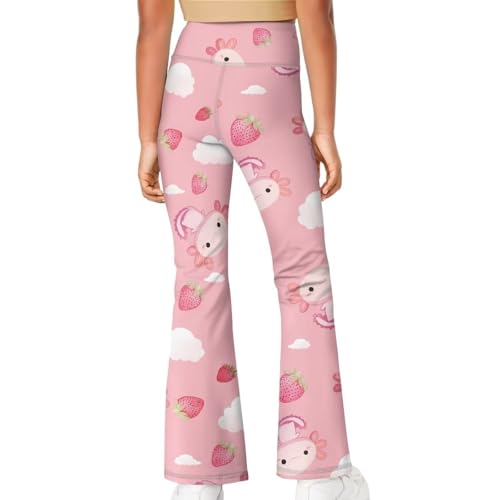 Image of Girls Leggings Floral Print High-Waisted Flared Pants 5-14 Years