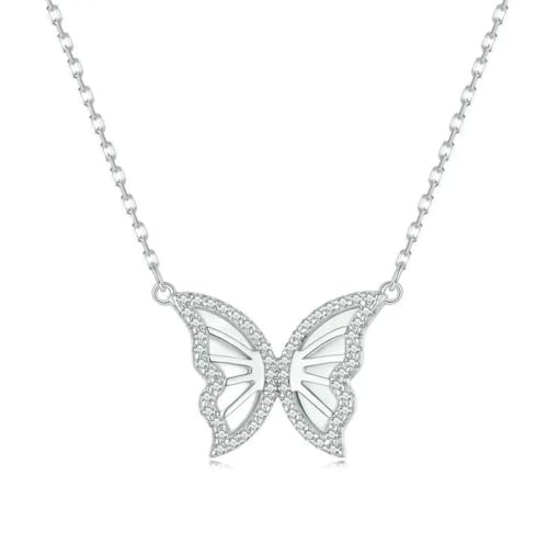 Collier papillon argent sterling 925 aux finitions haute joaillerie