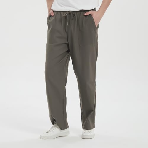 Isle Bay Linens Lightweight Linen Pants for Men - Breathable Beach Casual Pants with Drawstring Waistband2