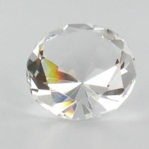 Clear Crystal Glass Diamond Shaped Paperweight 2.25