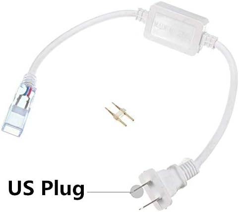 220V 5050 LED Strip Light Connector Adaptor, YAYOL EU/US Plug Wide Connector for High Voltage LED Strip Lights Bar Connectors (US Plug)