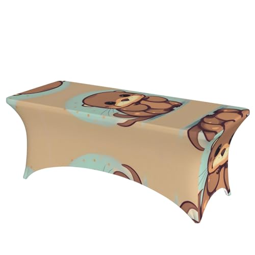 Housse table rectangulaire extensible imprimé loutre mariage fête - 2
