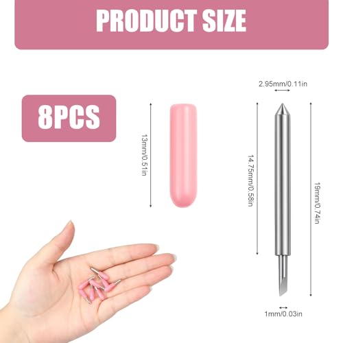 Aisikoo 8 Stück Joy Klinge – Präzise Schneidklingen mit 30° Spitze, Kompatibel mit Joy Xtra, Zubehör für Vinyl, Papier, Stoff & Folie