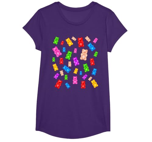 Gummy Bear Candy Mix T-Shirt, Girls, Purple, X-Small