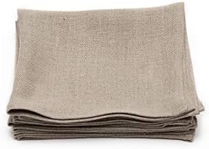 LinenMe Set of 4 Napkins Natural Linen Lara, 42 x 42 cm